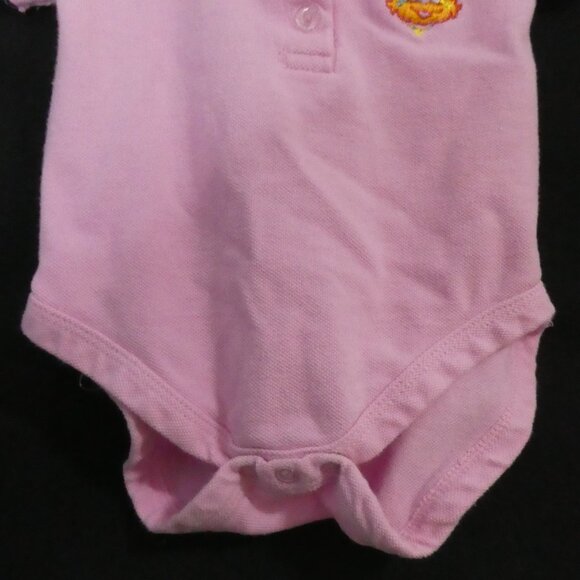 Unbranded | 12 months | Pink Baby Cotton Polo Bodysuit With Embroidery - Picture 7 of 14